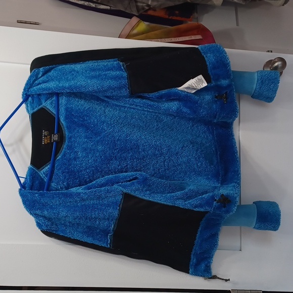 Bluw Fleece Faux Fur fuzzy soft Velour hoodie coat jacket med Mountain Hard Ware - Picture 12 of 15